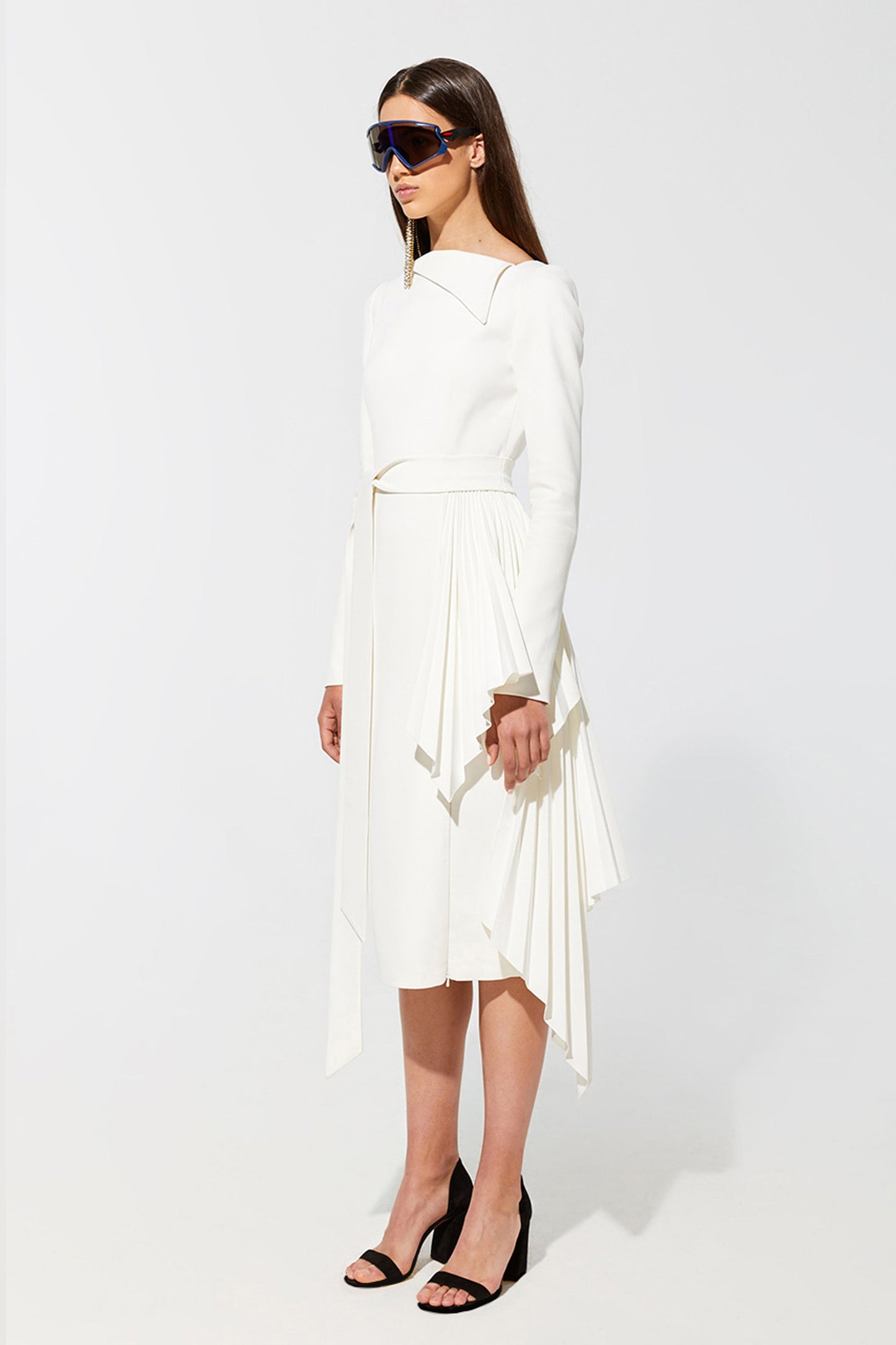 Side pleats pencil dress VALERY KOVALSKA