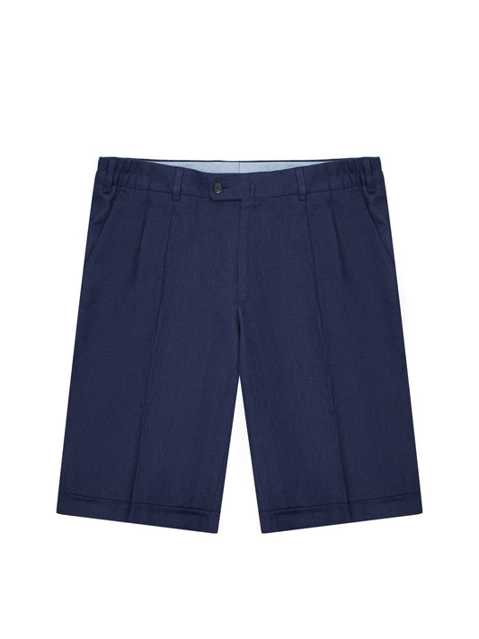 Dark blue linen shorts INDPOSHIV CASUAL