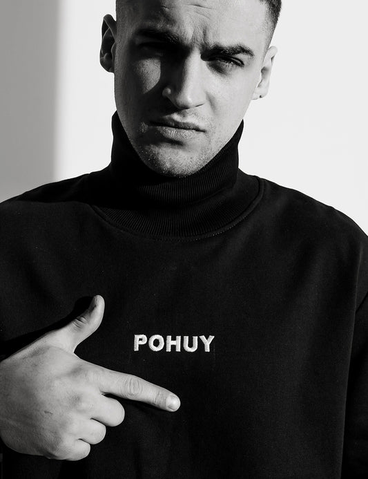 Sweatshirt black minimal POHUY