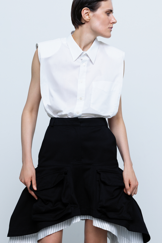 SKIRT #05 — Asymmetrical Midi Skirt GUDU