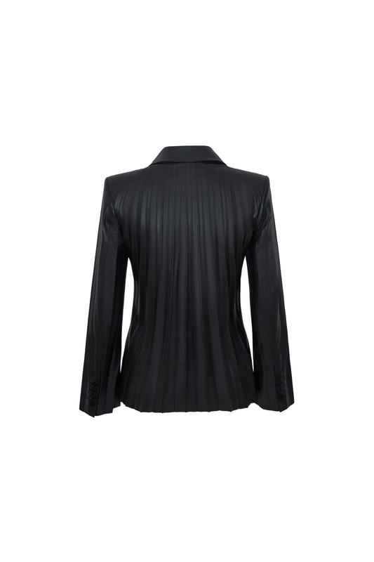 TOP #13 — Pleated Faux Leather Shirt GUDU