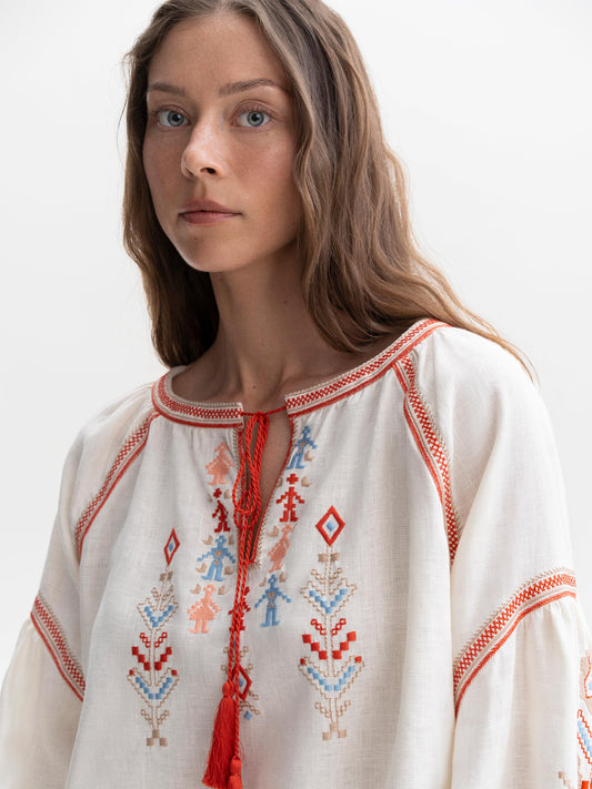 Shirt with embroidery of Ukrainian cities-heroes Yednist ETNODIM