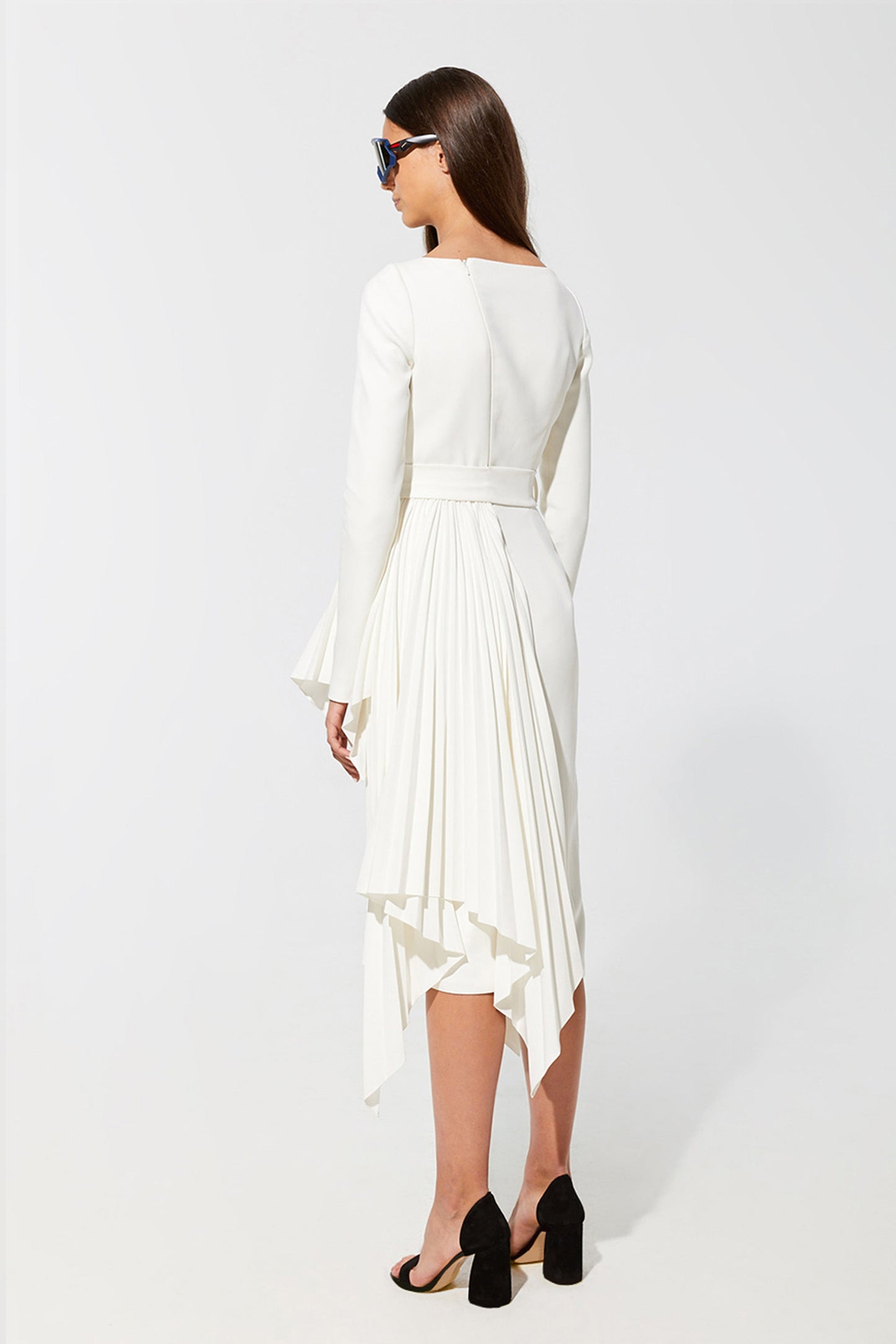 Side pleats pencil dress VALERY KOVALSKA