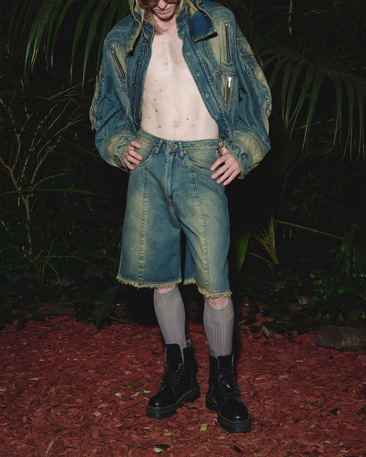 FADED BERMUDA BAGGY SHORTS THEO