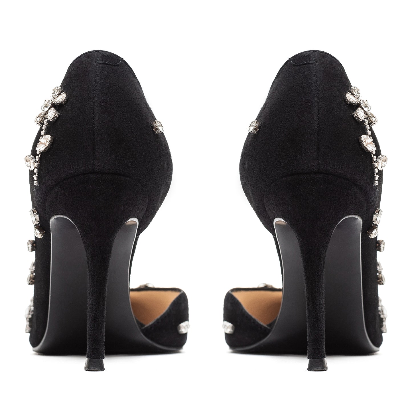 Adele black pumps with sewn-on crystals LOOKIE ATELIER