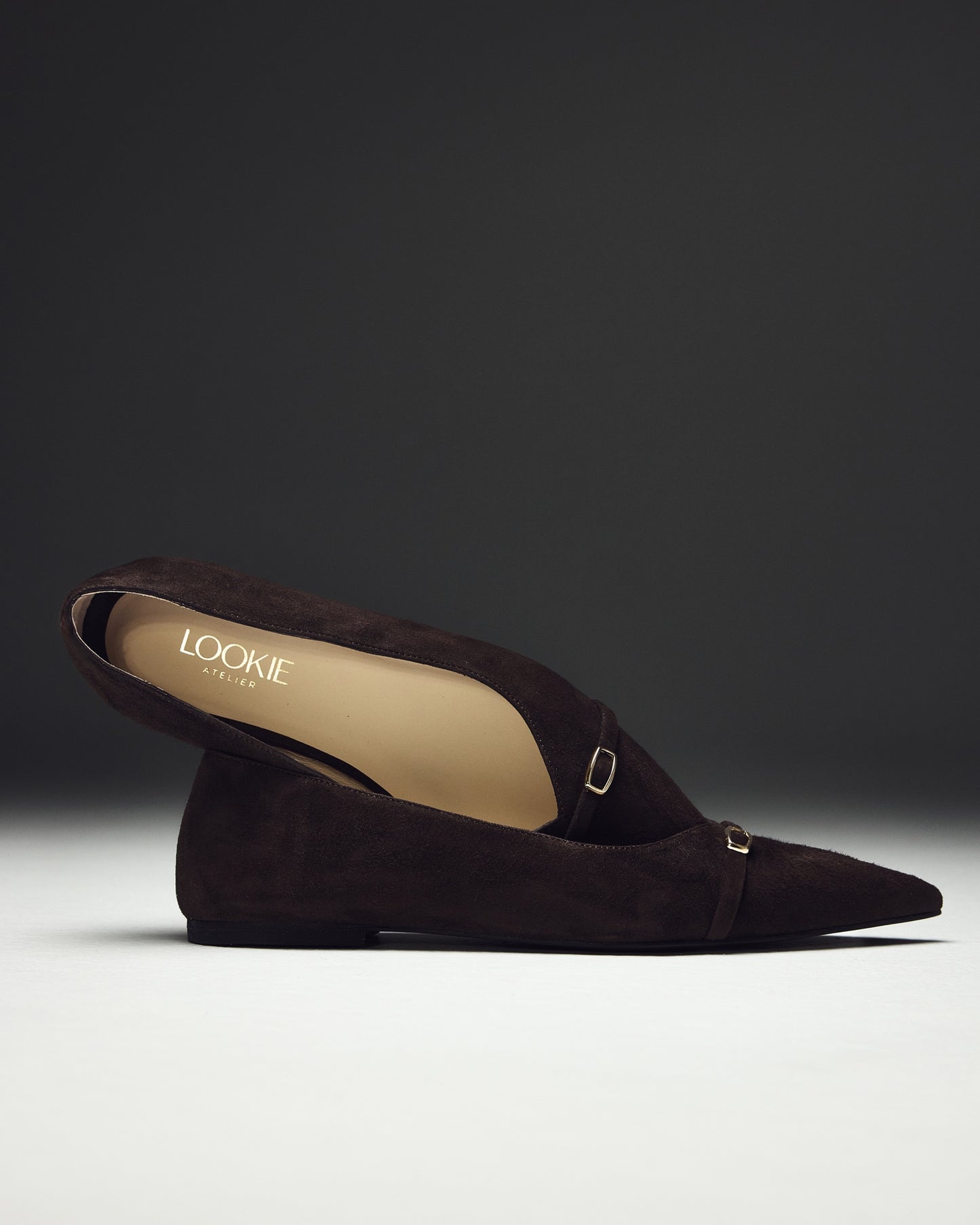 Alice brown ballet flats with a pointed toe LOOKIE ATELIER