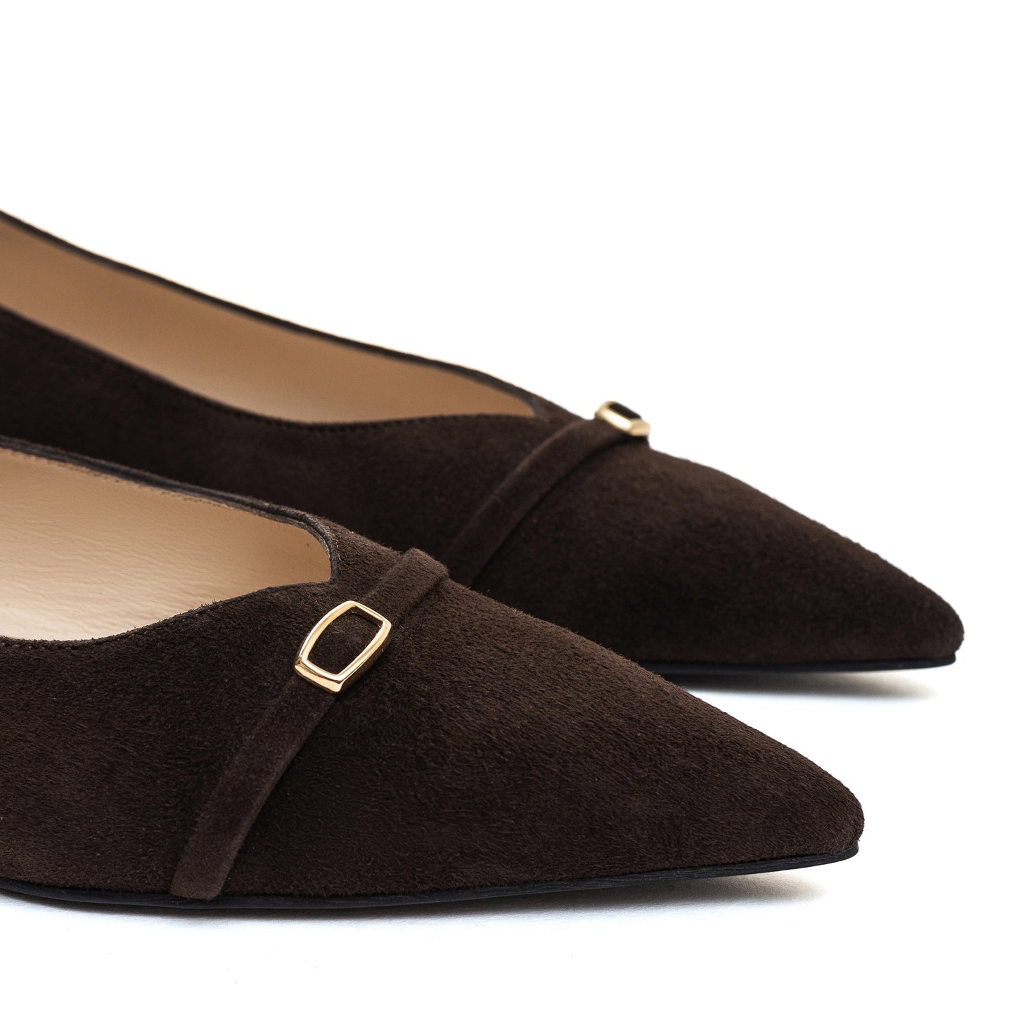 Alice brown ballet flats with a pointed toe LOOKIE ATELIER