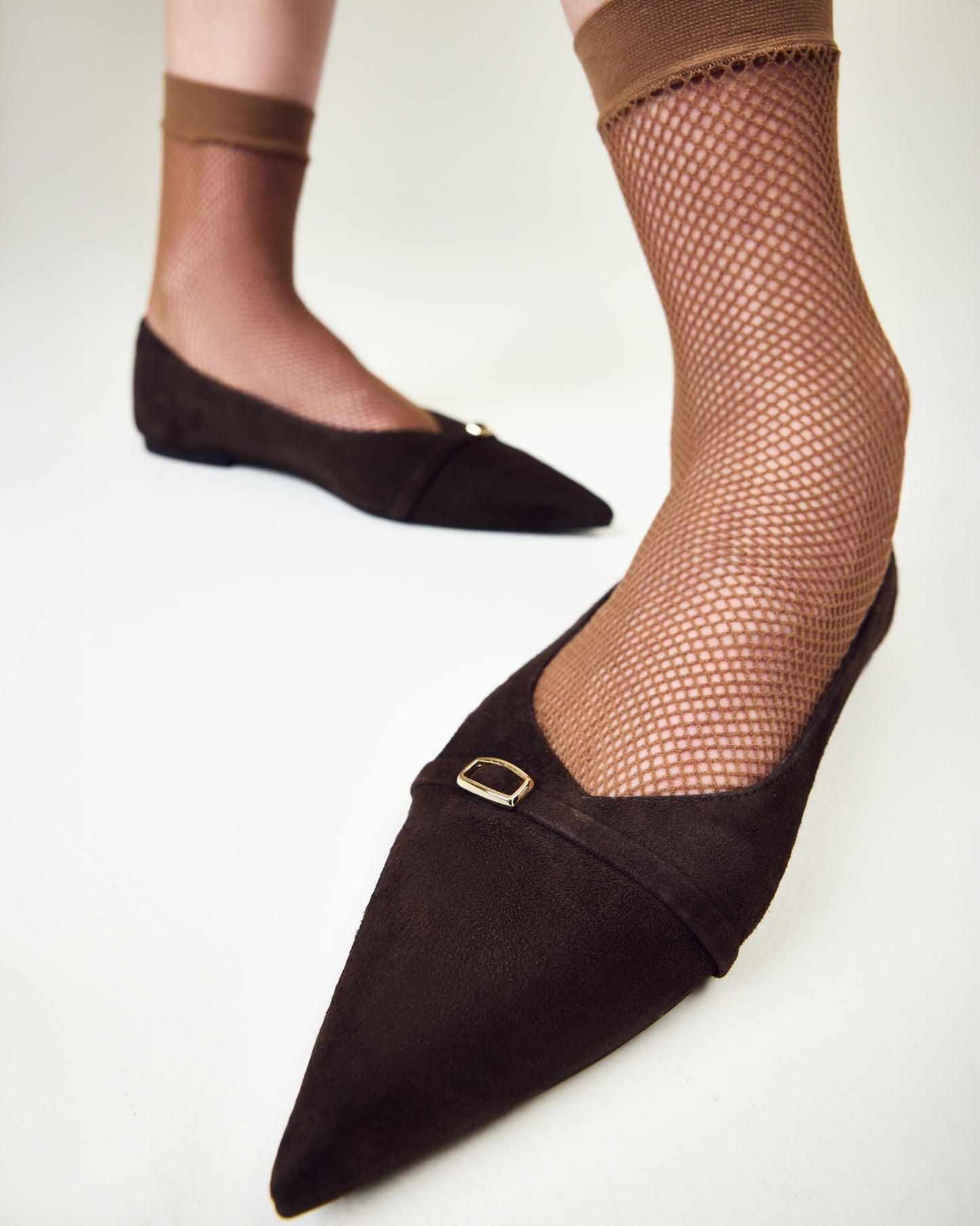 Alice brown ballet flats with a pointed toe LOOKIE ATELIER