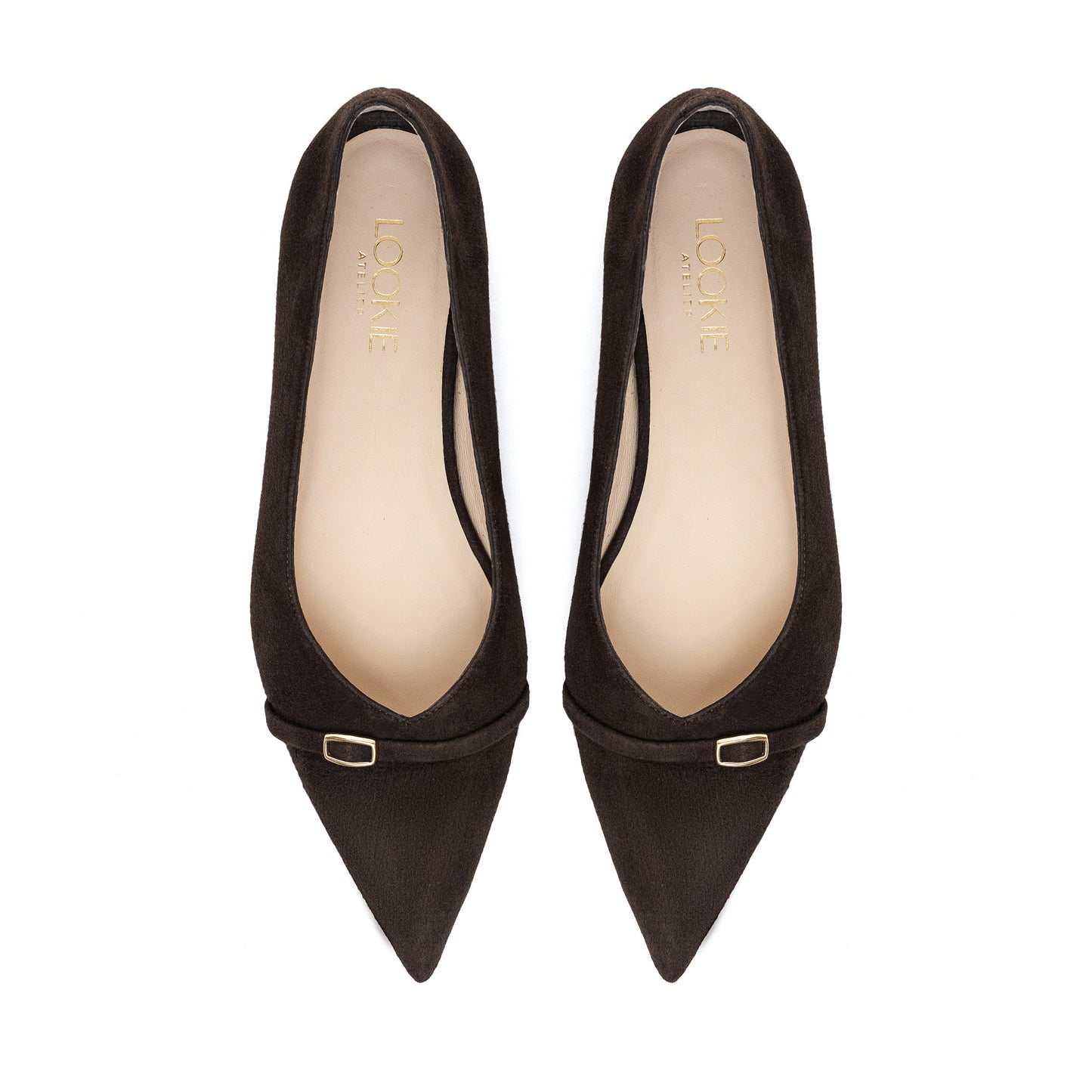 Alice brown ballet flats with a pointed toe LOOKIE ATELIER