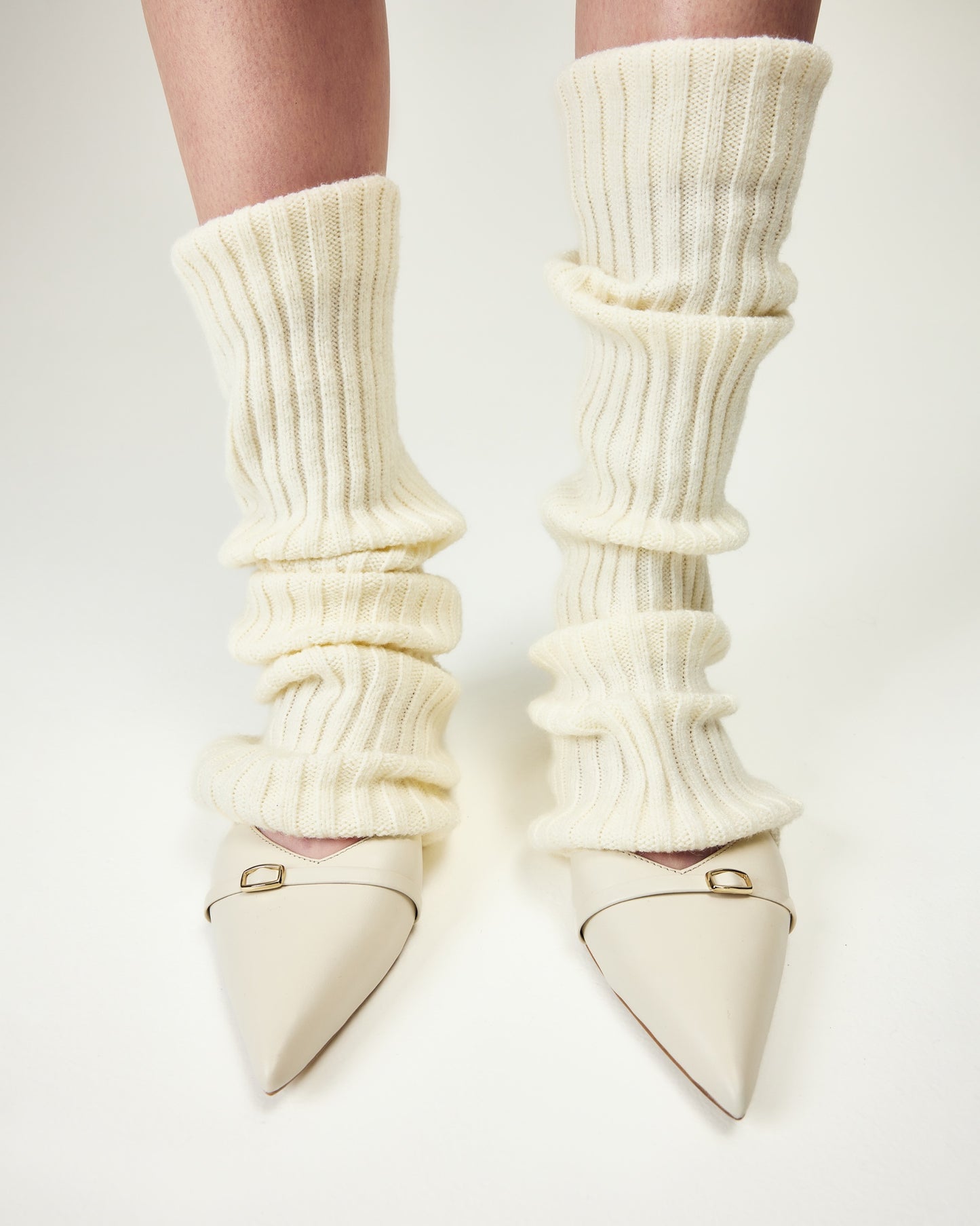 Alice milky ballet flats with a pointed toe LOOKIE ATELIER