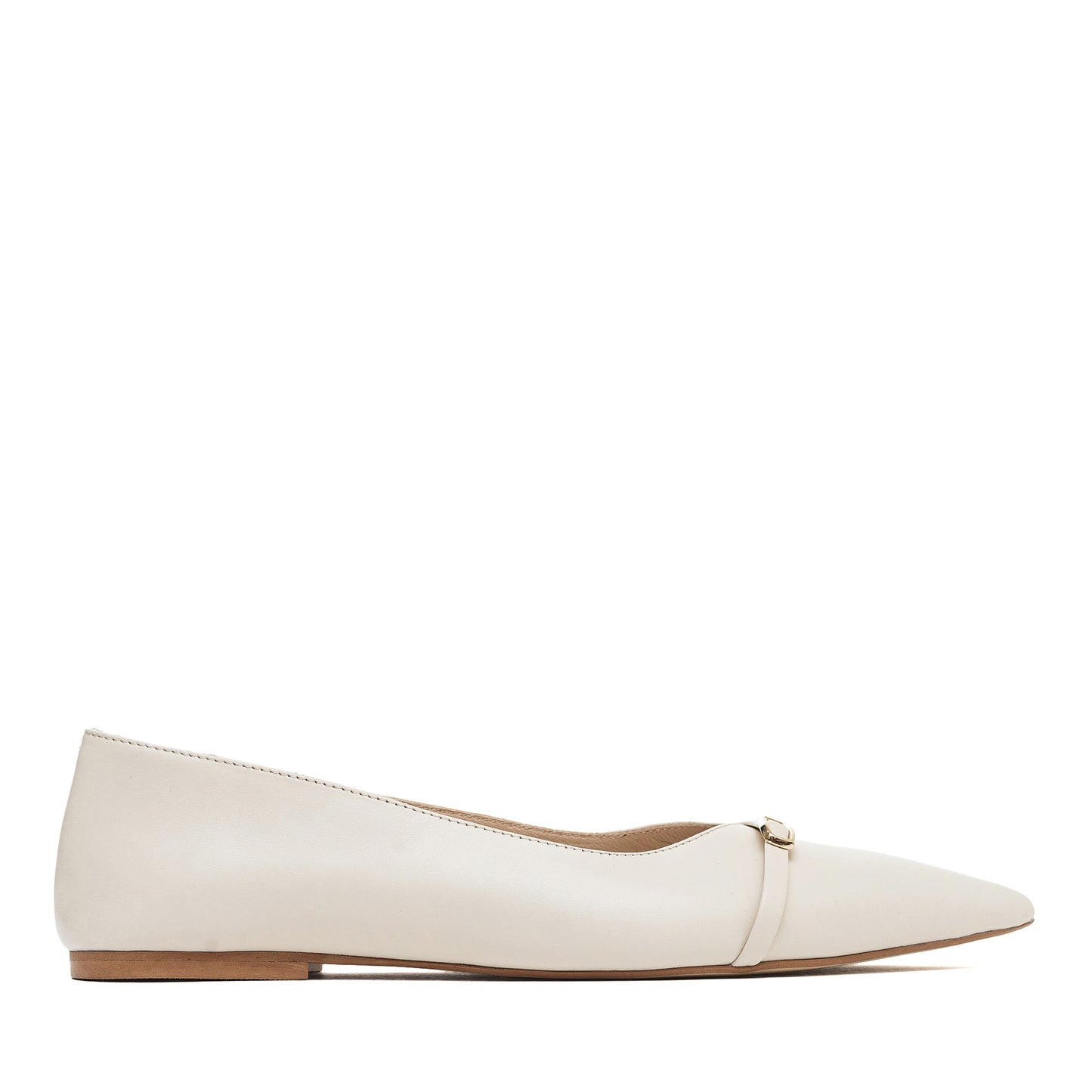 Alice milky ballet flats with a pointed toe LOOKIE ATELIER