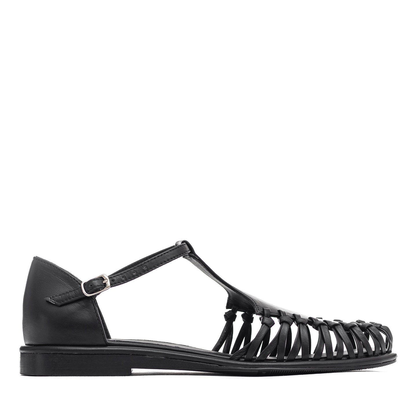 Anatomically shaped Fisherman black sandals LOOKIE ATELIER