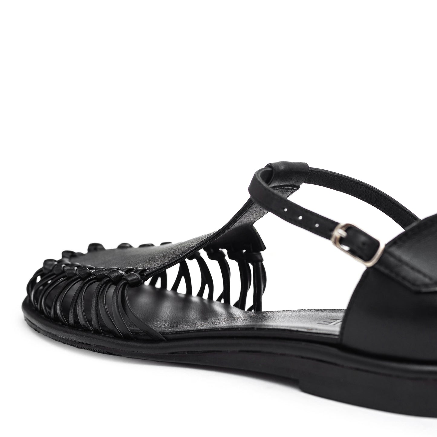 Anatomically shaped Fisherman black sandals LOOKIE ATELIER