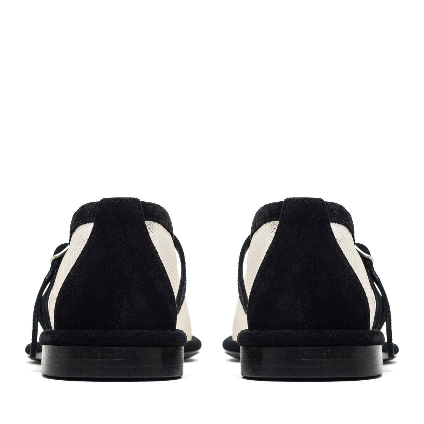 Anatomically shaped Nino black beige mesh ballet flats LOOKIE ATELIER