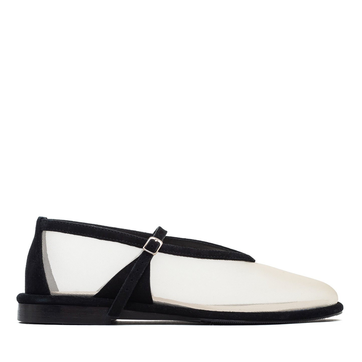 Anatomically shaped Nino black beige mesh ballet flats LOOKIE ATELIER