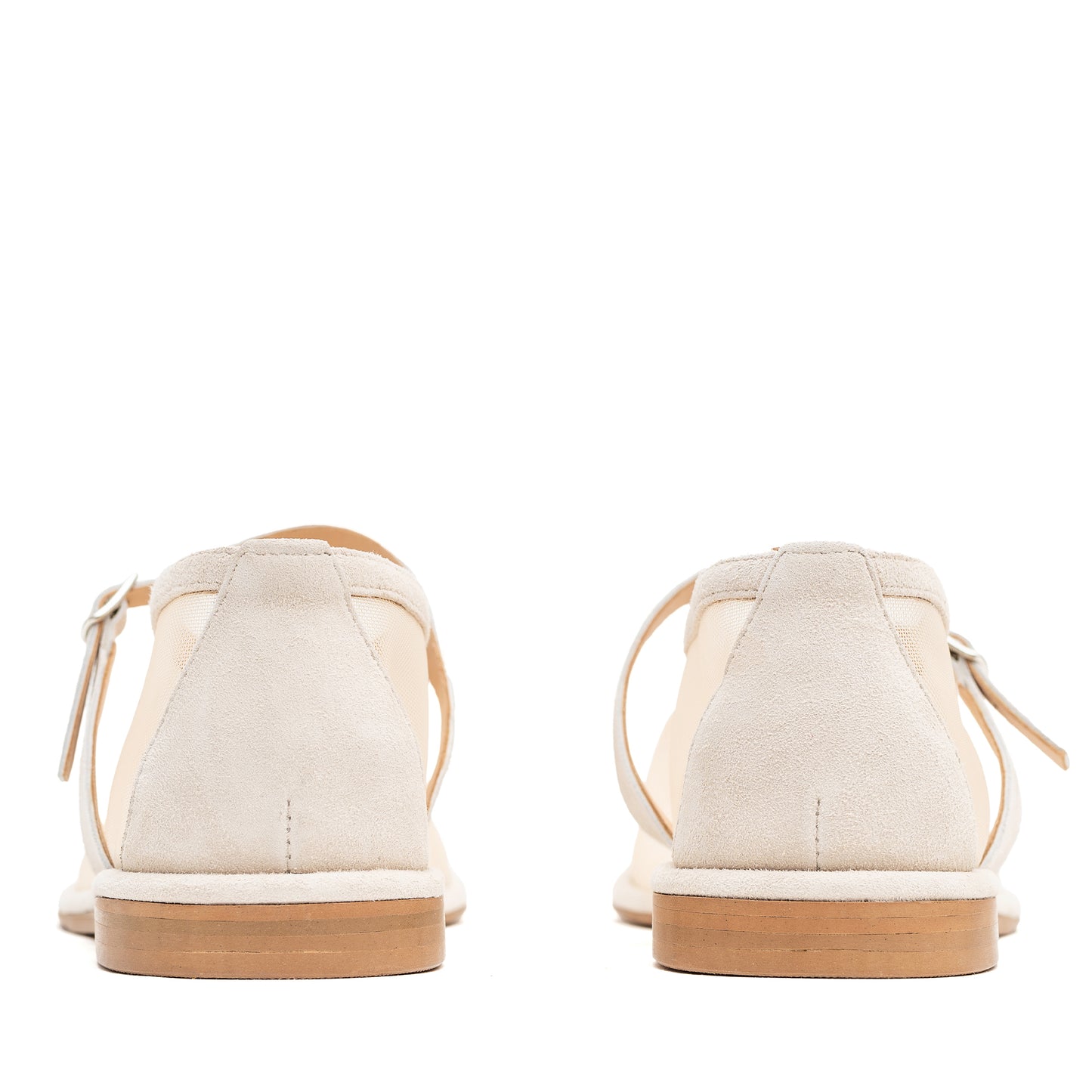 Anatomically shaped Nino beige mesh ballet flats LOOKIE ATELIER