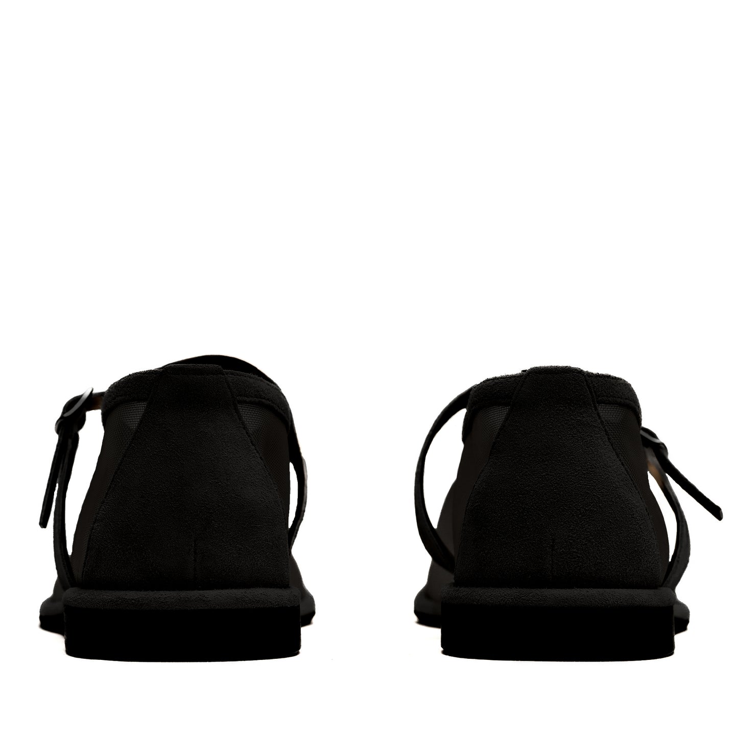 Anatomically shaped Nino black mesh ballet flats LOOKIE ATELIER