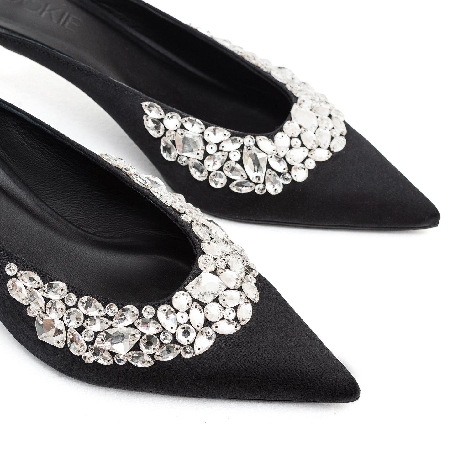 Ava Crystals mules with crystal embroidery LOOKIE ATELIER