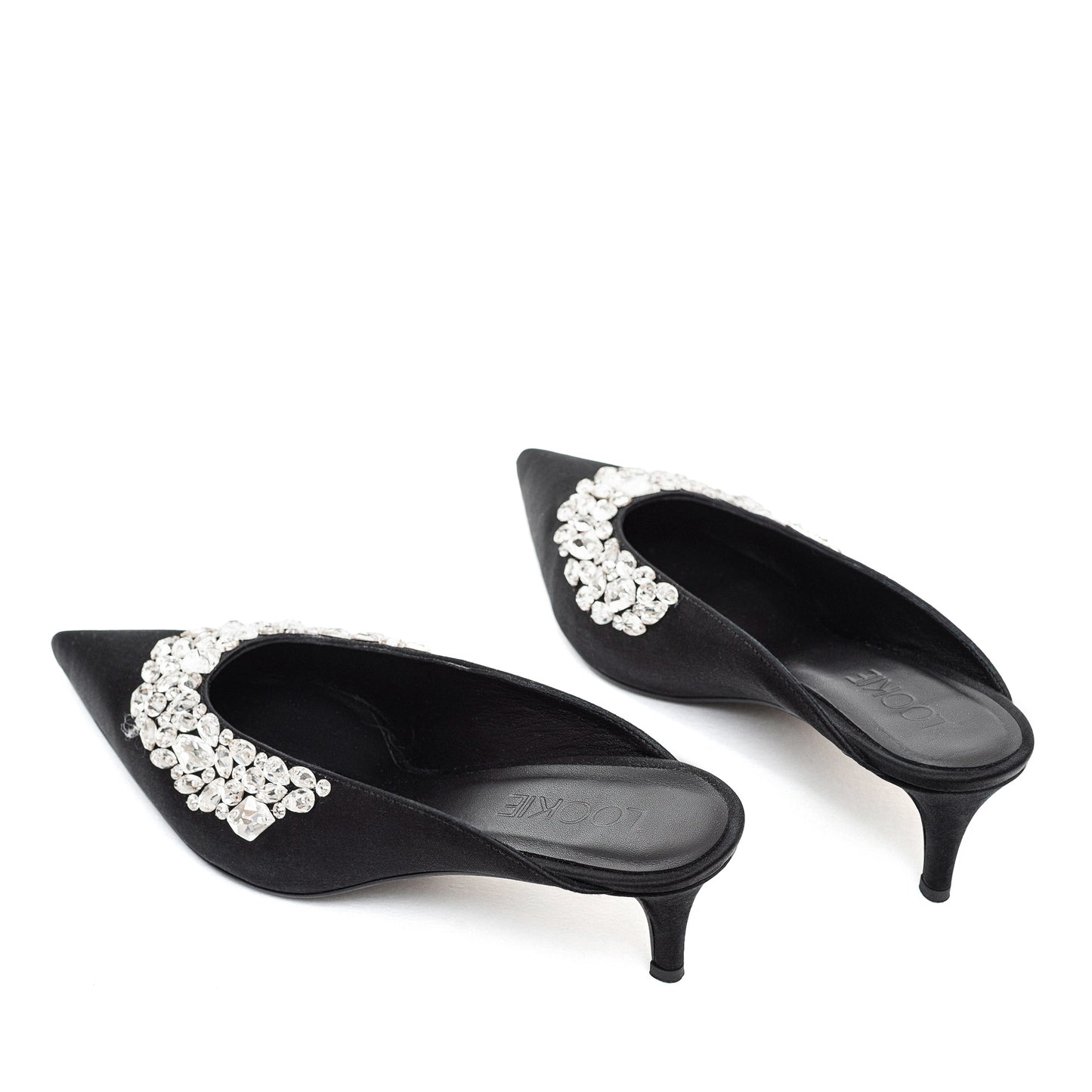 Ava Crystals mules with crystal embroidery LOOKIE ATELIER
