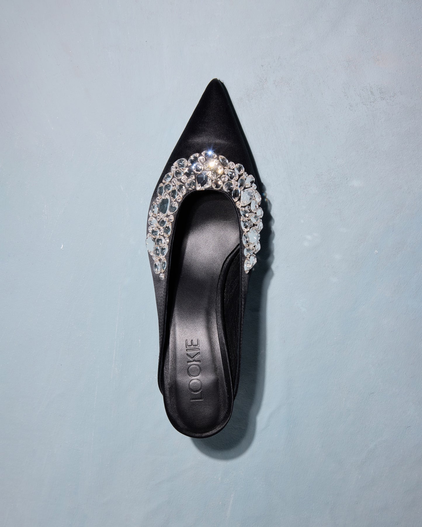 Ava Crystals mules with crystal embroidery LOOKIE ATELIER