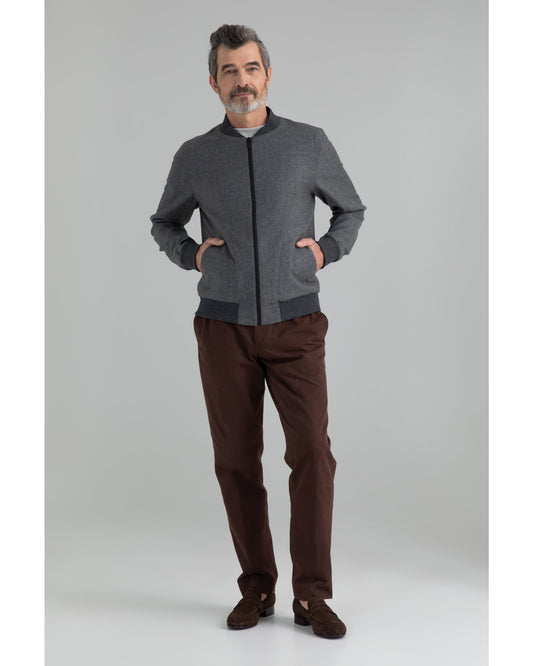 Grey Bomber Jacket INDPOSHIV