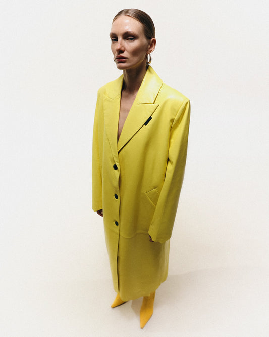 LEATHER COAT KATERINA KVIT