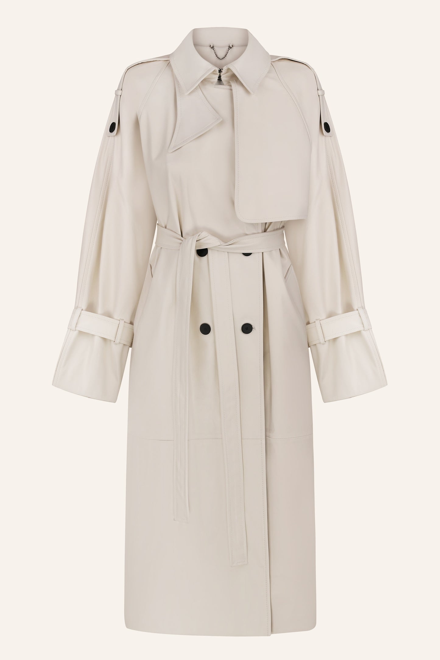 TRENCH LEATHER COAT KATERINA KVIT