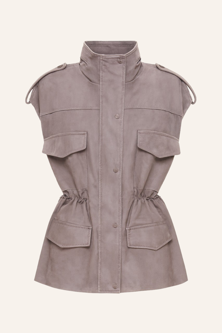 SUEDE VEST KATERINA KVIT