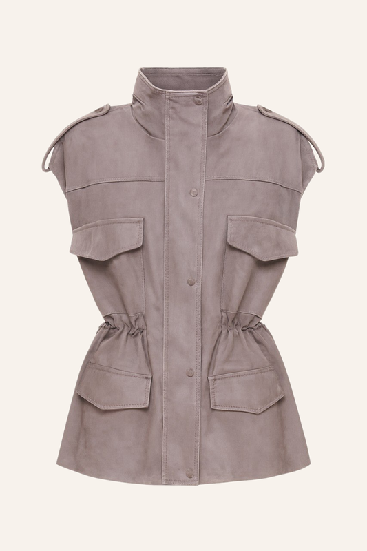 SUEDE VEST KATERINA KVIT