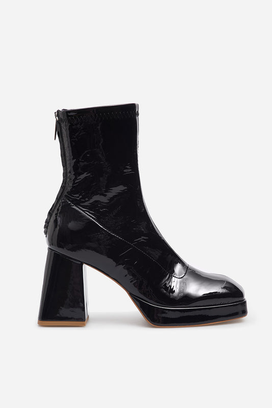 Christina black patent leather ankle boots KACHOROVSKA