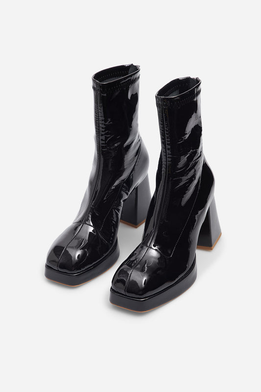 Christina black patent leather ankle boots KACHOROVSKA