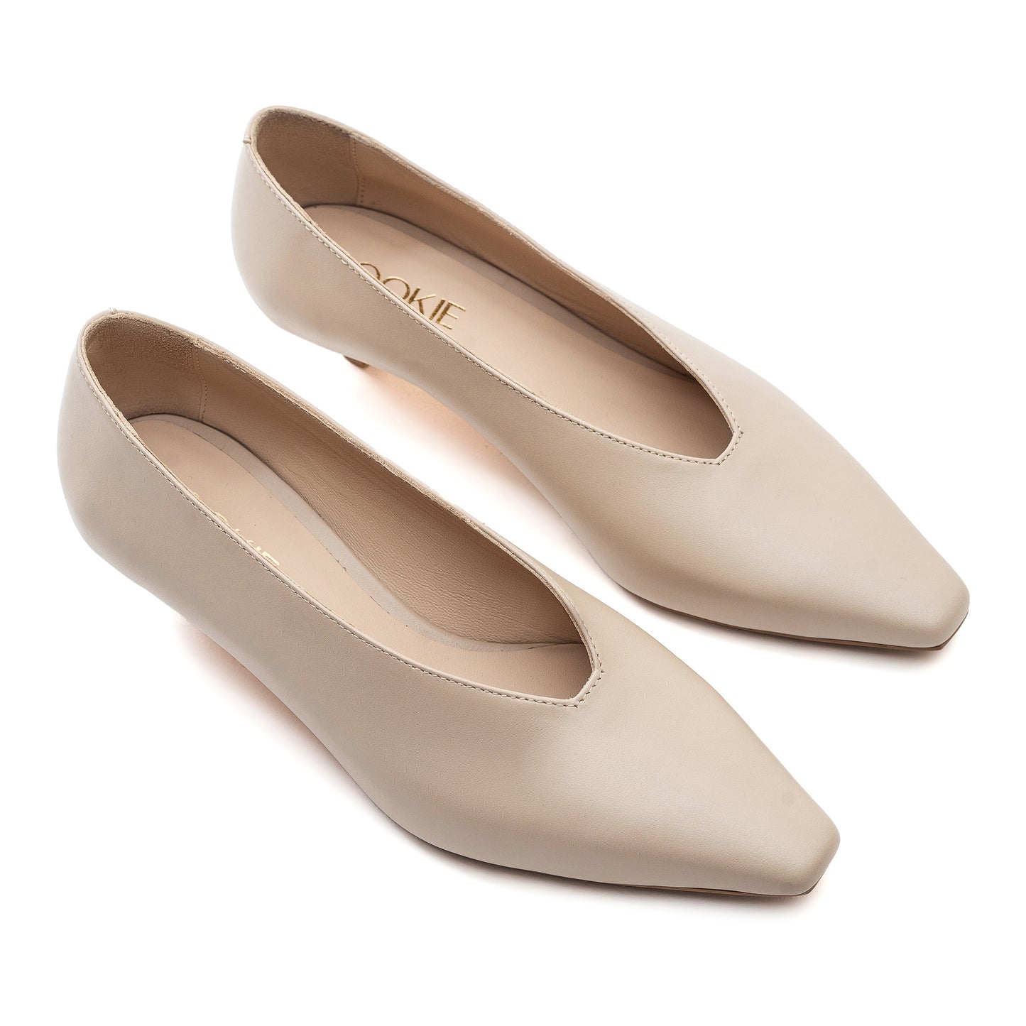 Comfortable Erica beige pumps for every day LOOKIE ATELIER