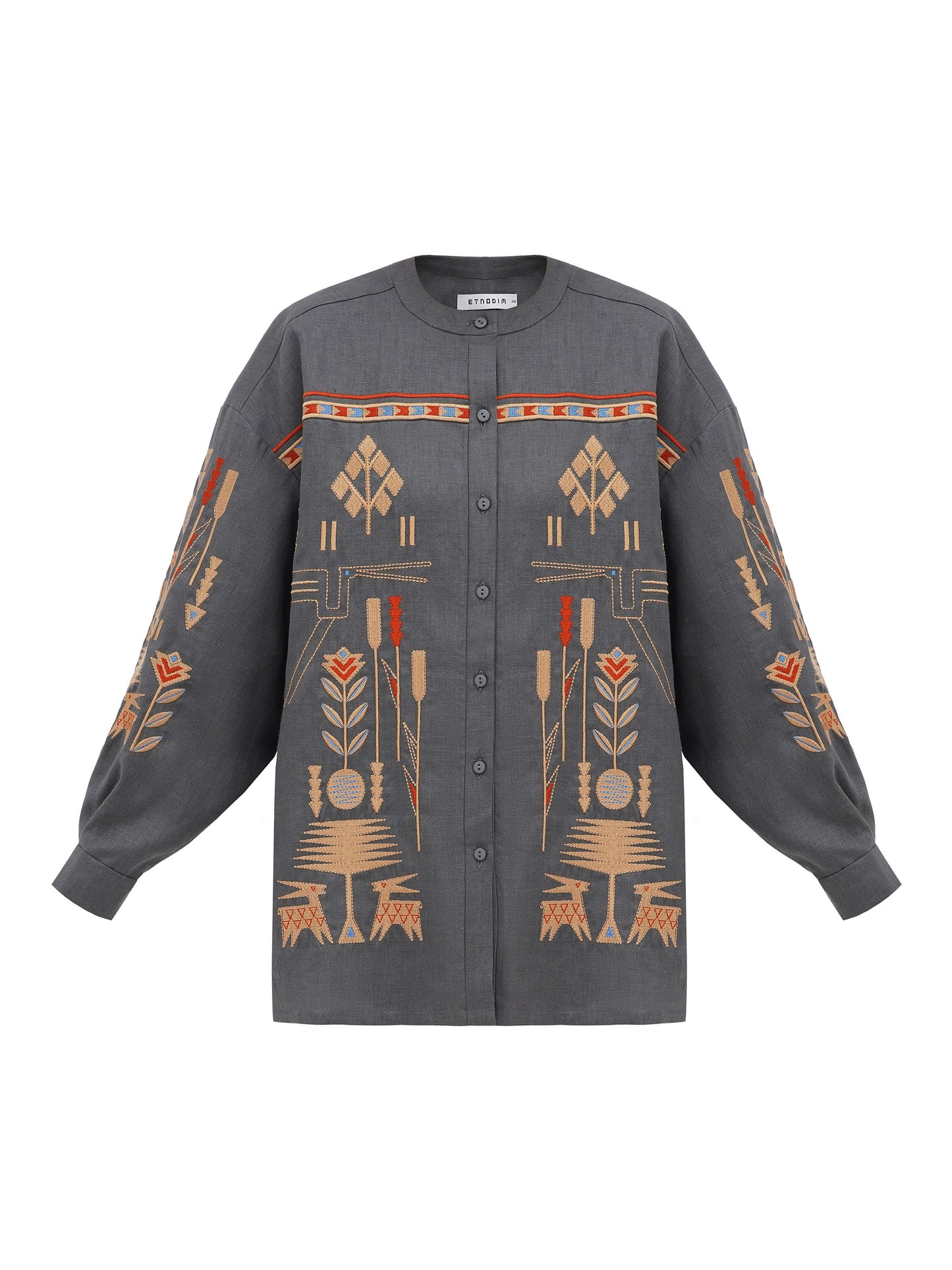 Linen shirt with embroidery Saenko ETNODIM