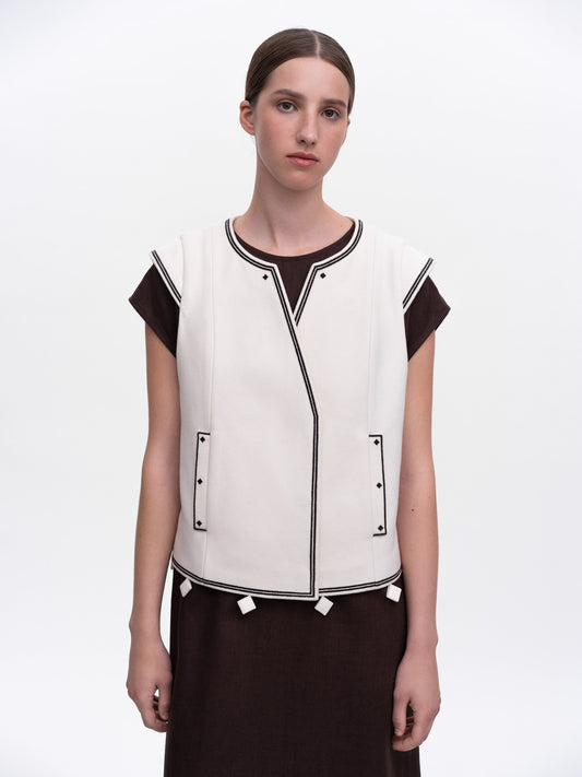 Milk embroidered vest Kibchyk ETNODIM