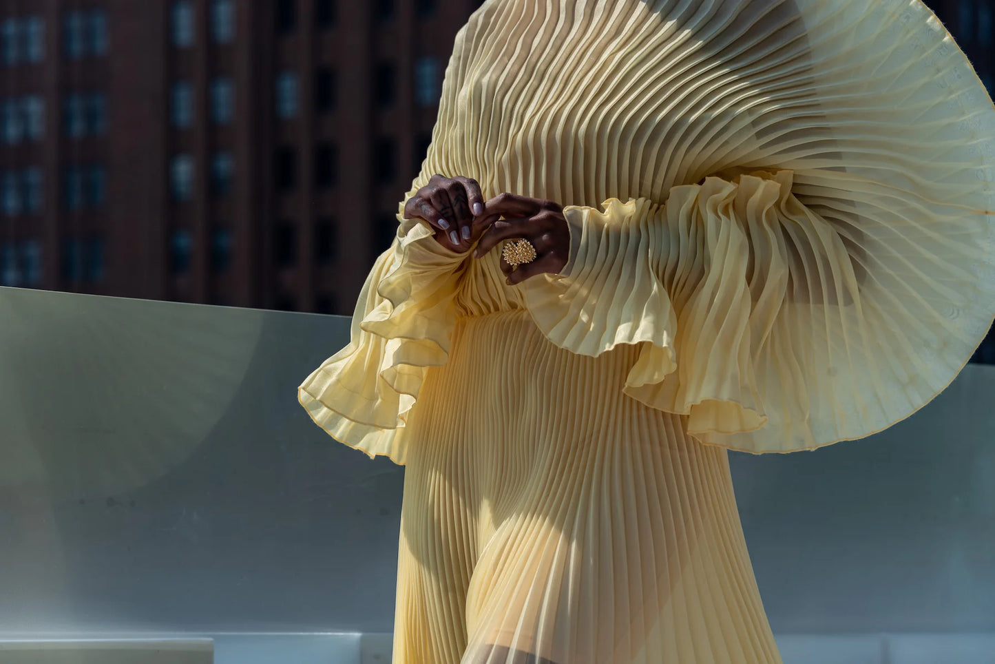 Alisha Pleated Yellow Dress J’AMEMME