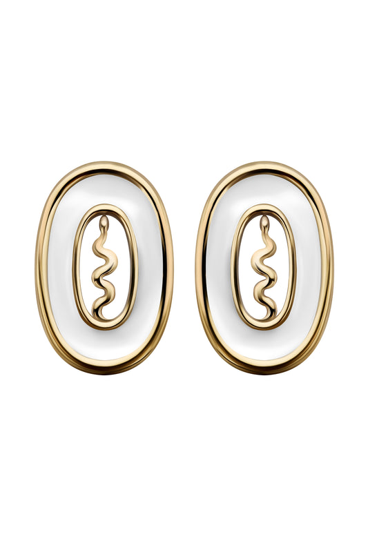 SERPENT EARRINGS IN WHITE GUNIA PROJECT