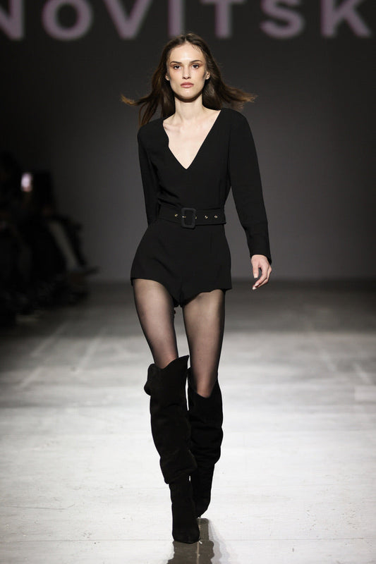 Black jumpsuit with mini shorts NOVITSKA