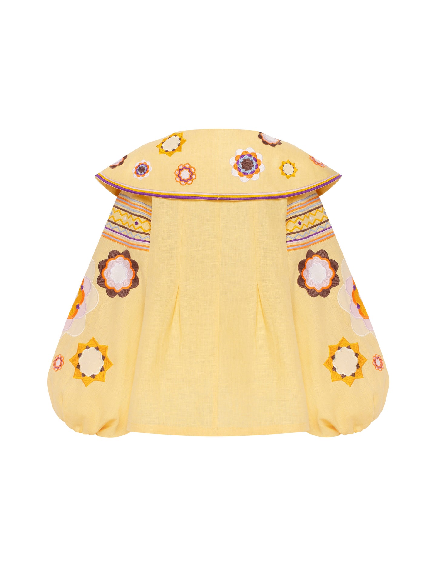 Linen embroidered shirt with botanical motif Linden ETNODIM