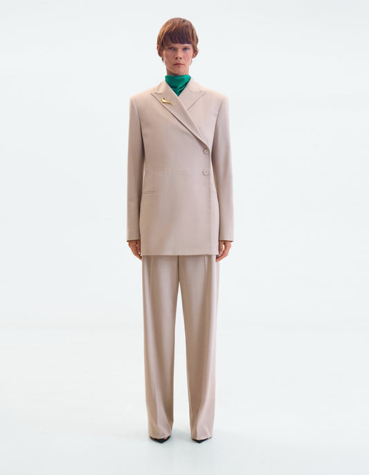 Taupe tailored jacket with geometric details ELENA REVA