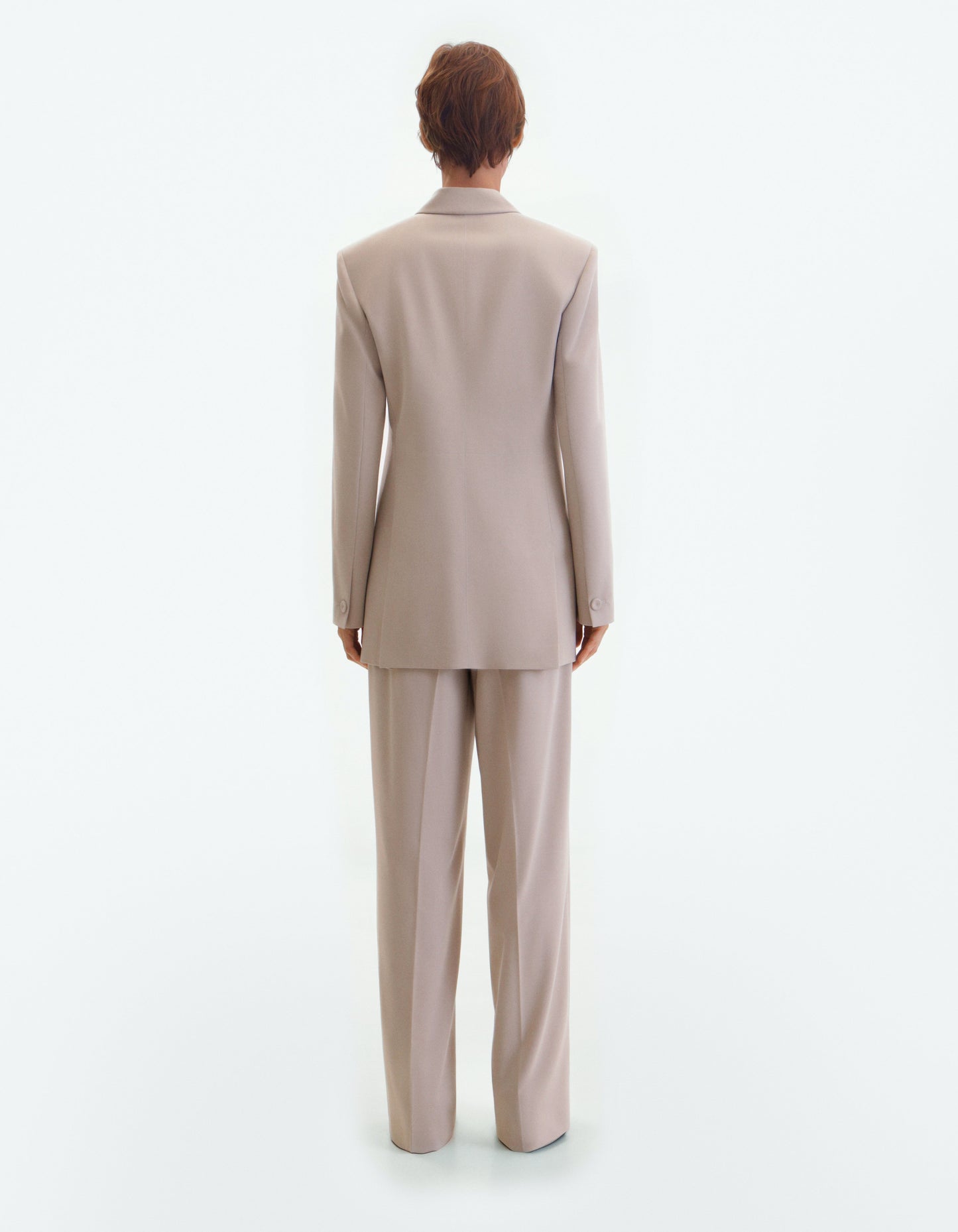 Taupe tailored jacket with geometric details ELENA REVA