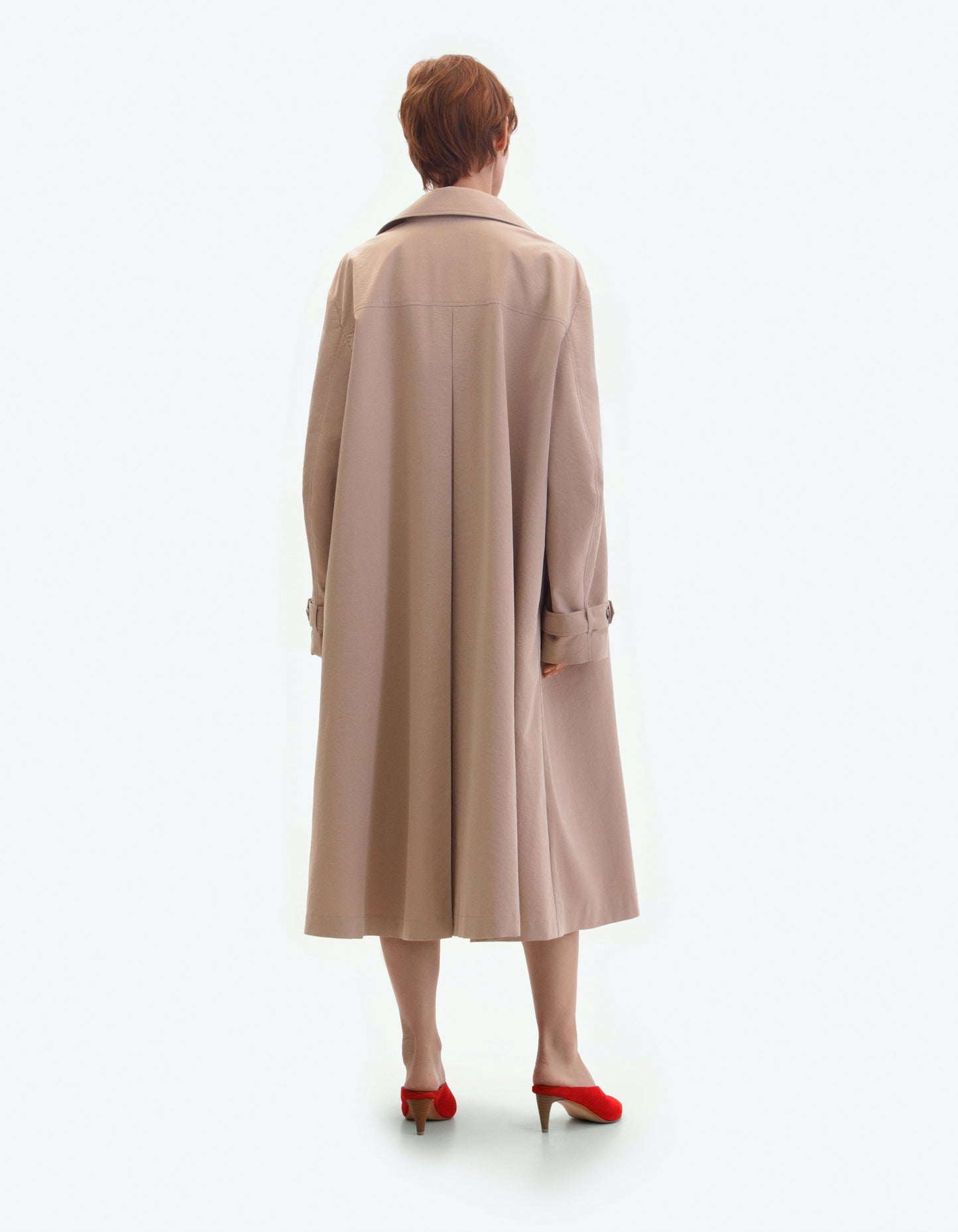 Oversized taupe trench coat ELENA REVA