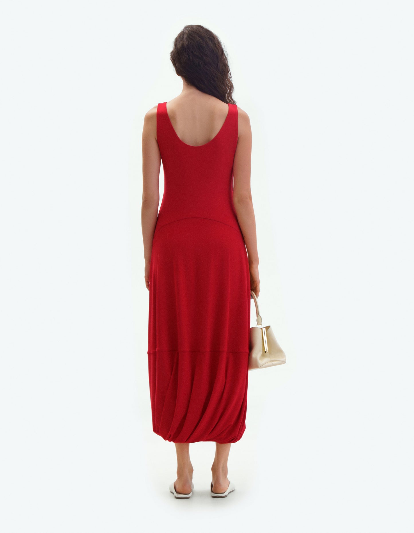 Red jersey midi dress ELENA REVA