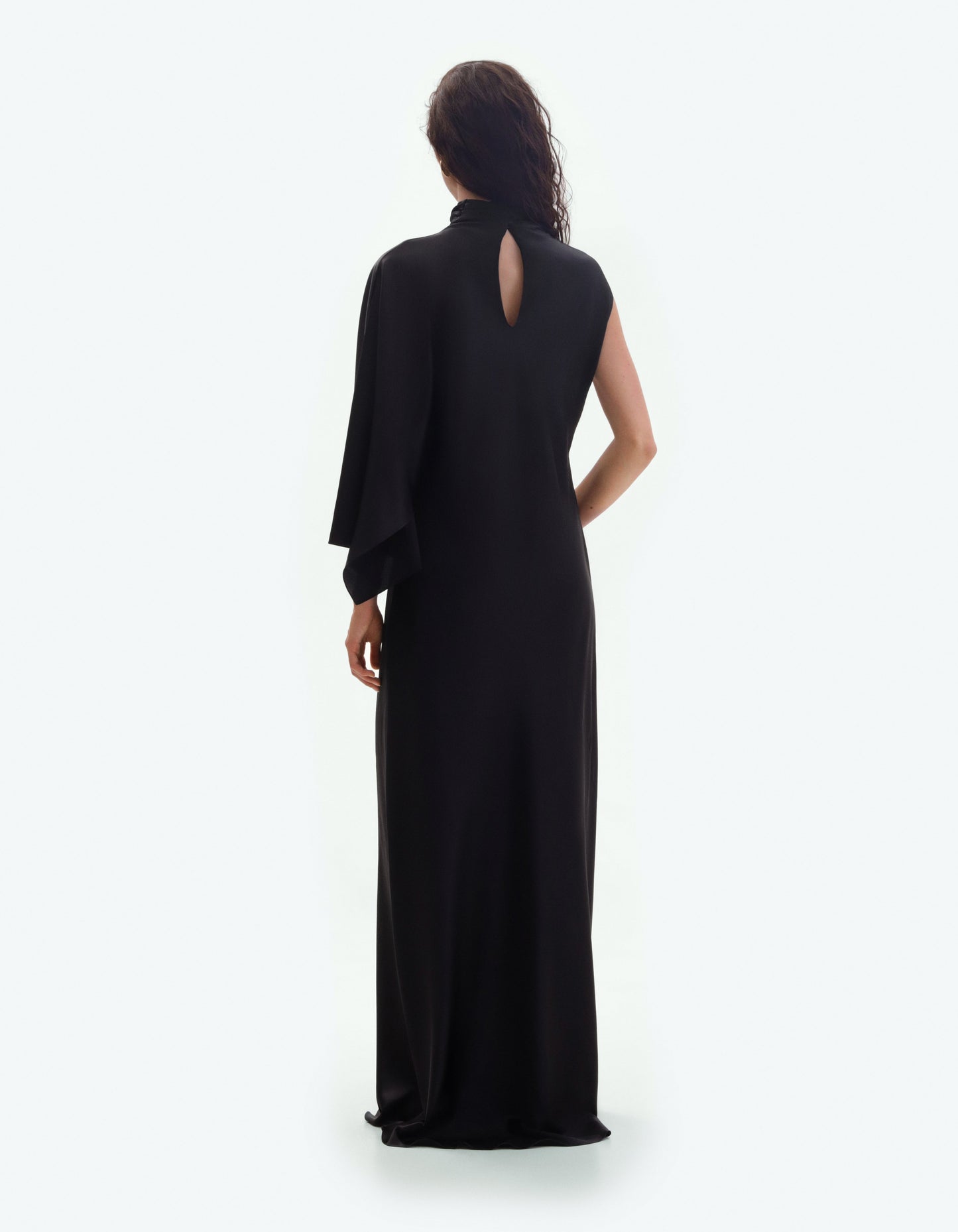 Black silk dress with geometric sleev ELENA REVA