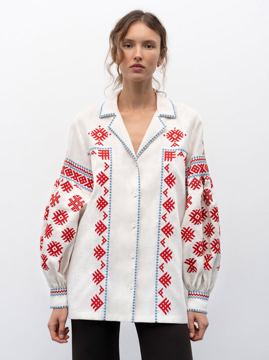 Vyshyvanka based on Olga Kosach's ornaments Pchilka ETNODIM