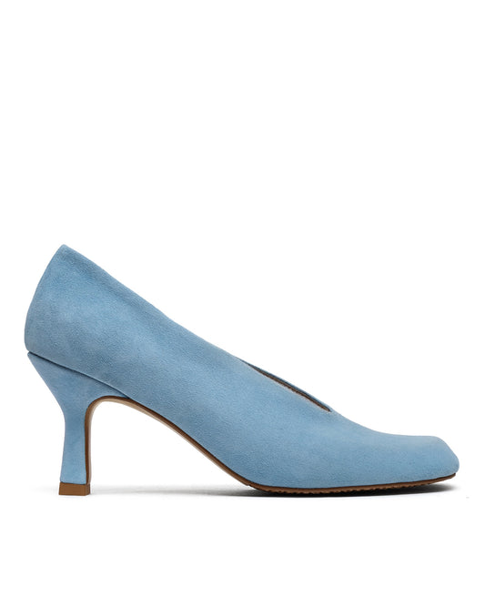 Fiona blue suede pumps LOOKIE ATELIER