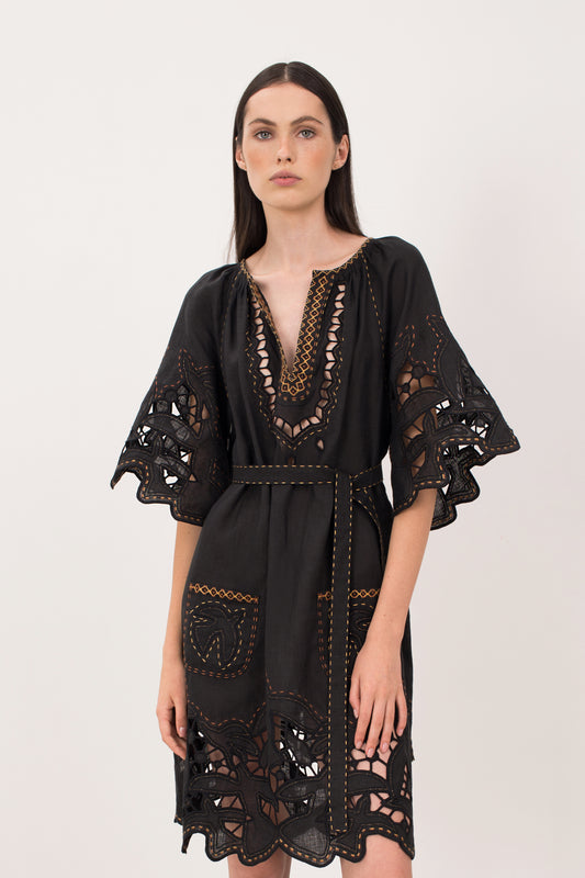 Flying Home short Dress in Black My Sleeping Gypsy