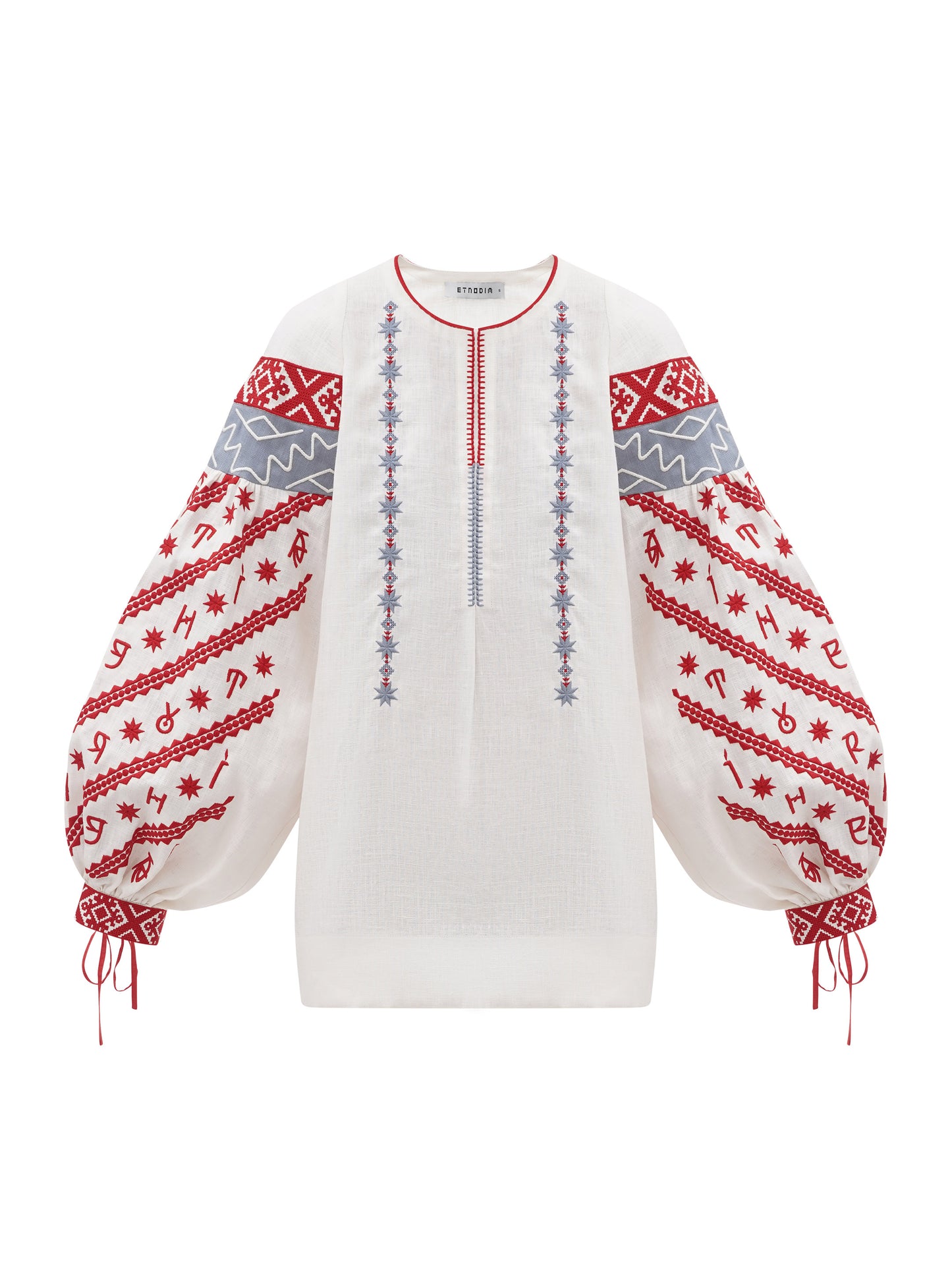 Women's embroidered blouse dedicated to the alphabet Rutenia ETNODIM