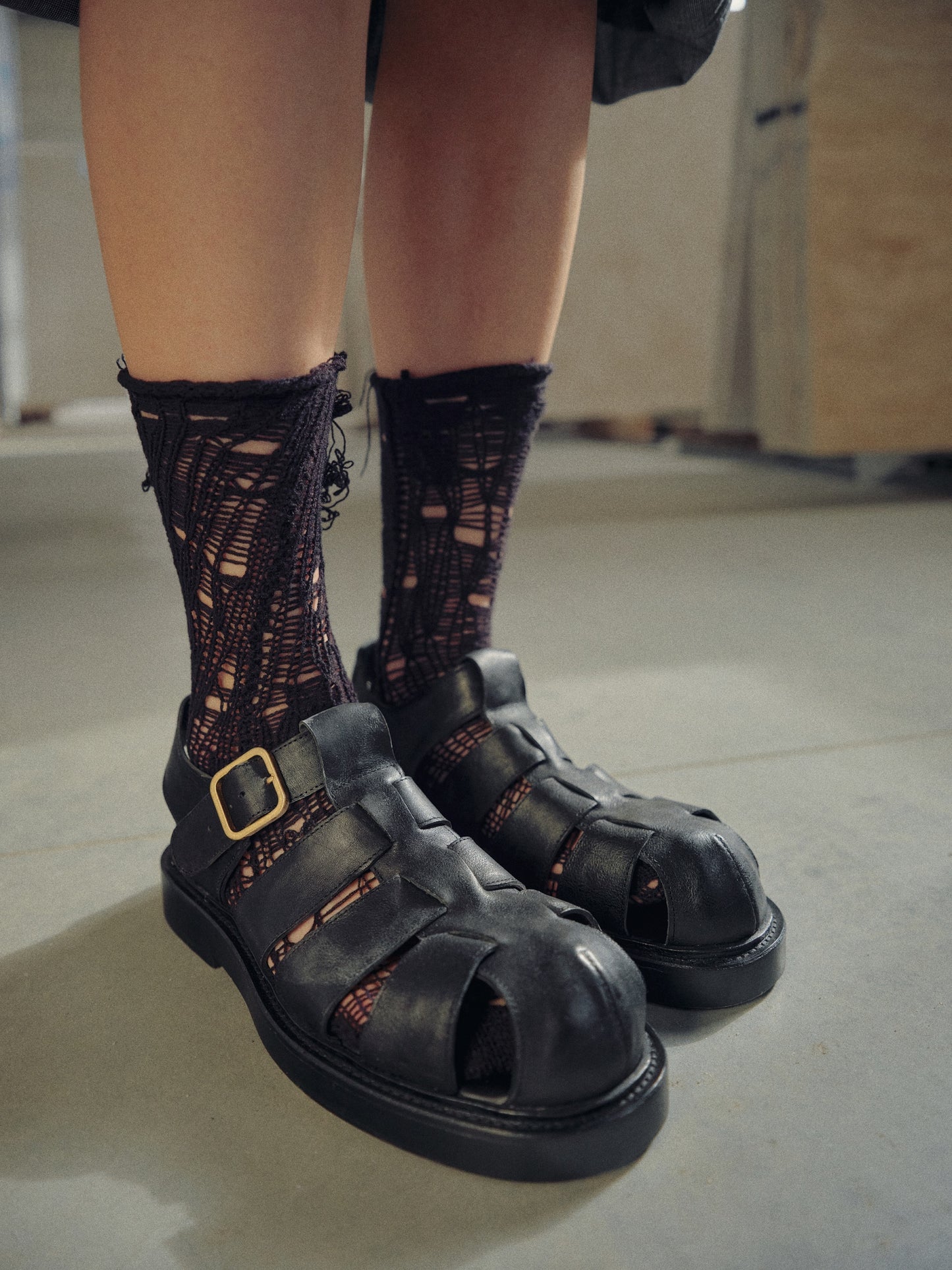 Grandpa Sandals Black HVOYA
