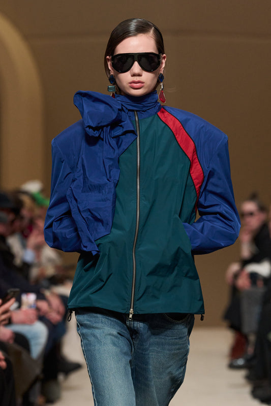 JACKET #12 — Padded Shoulder Jacket with Scarf GUDU