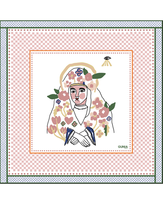 Silk headscarf with Mary, Mother of Jesus GUNIA PROJECT